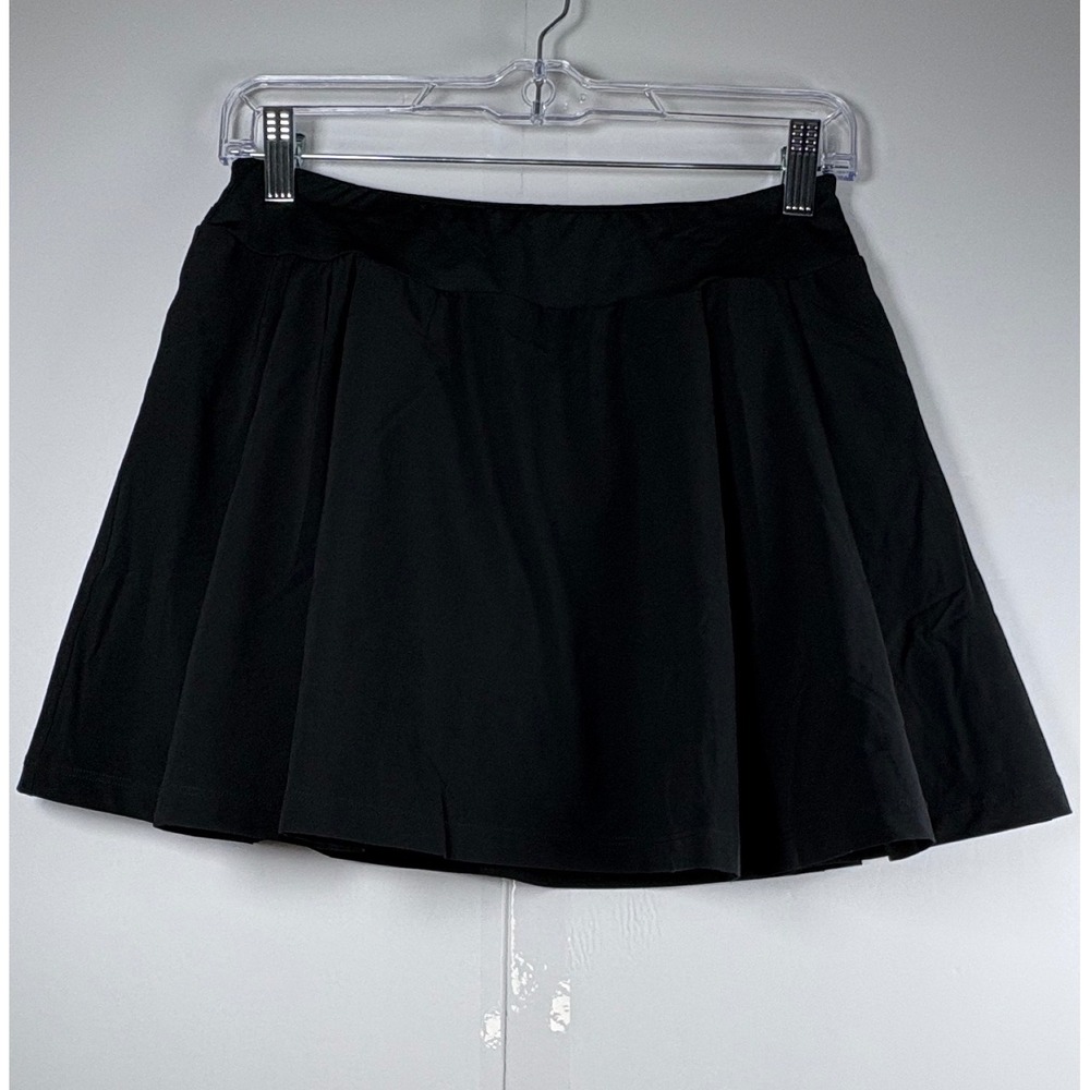 Beyond Yoga Women's Space Dyed Hot Shot Circle Pleated Black Tennis Golf Skort